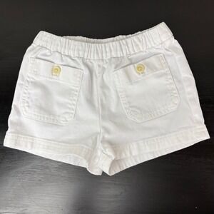 Crewcuts Girls White Twill 3T Shorts Pockets Elastic Waistband Casual Cute